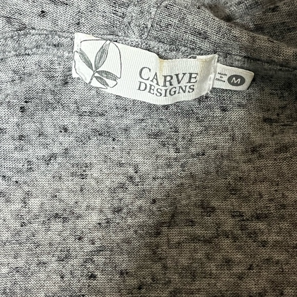 Carve Designs Gray Hooded Linen Blend Cardigan Jacket Sz Med - Picture 9 of 10